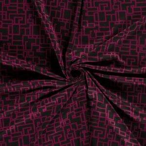 Poly Viscose jersey stof met vormen in Fuchsia